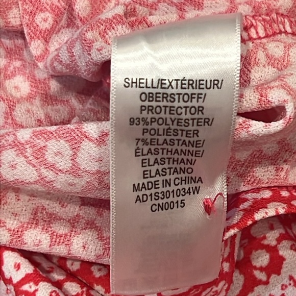 Adrianna Papell Pink and White Floral Patterned Blouse Size 1X 3/4 Sleeves - Picture 12 of 12